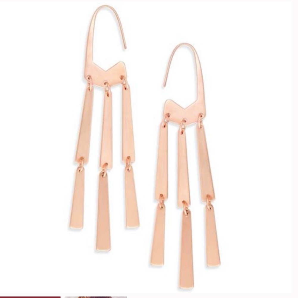 Kendra Scott Mallie Rose Gold Earrings ~ Brand New